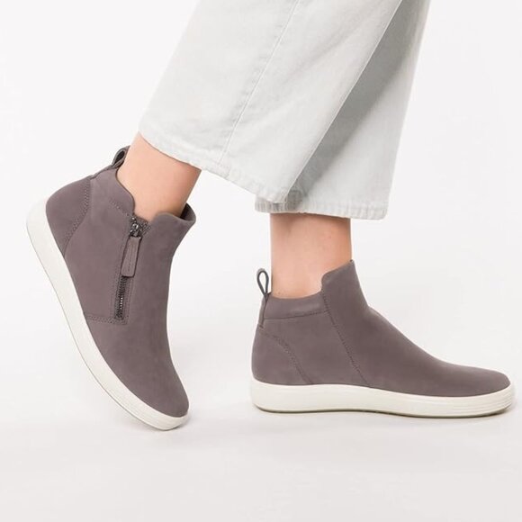 NEW Ecco Soft 7 Mid Top Suede Gravity Nubuck Gray Sz 6-6.5 EU 37 $145 - Picture 1 of 6